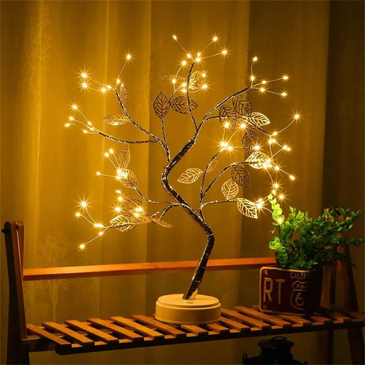 LED Rose USB Christmas Tree Lamp 🌹🎄 – Fairy Lights ✨ for Holiday Decor, Bedroom, Party, or Gift 🎁